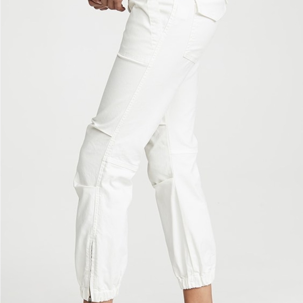 Nili Lotan Cream Ankle Cropped Jeans